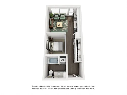 Floor plan Open 1x1 MFTE