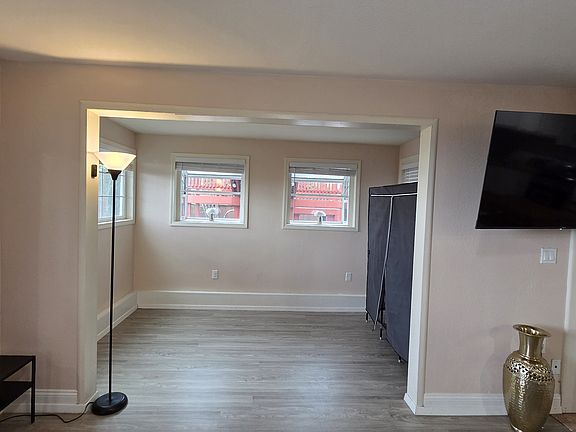 Living room showing the bonus nook