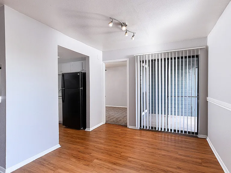 Dining Area with Plank Flooring