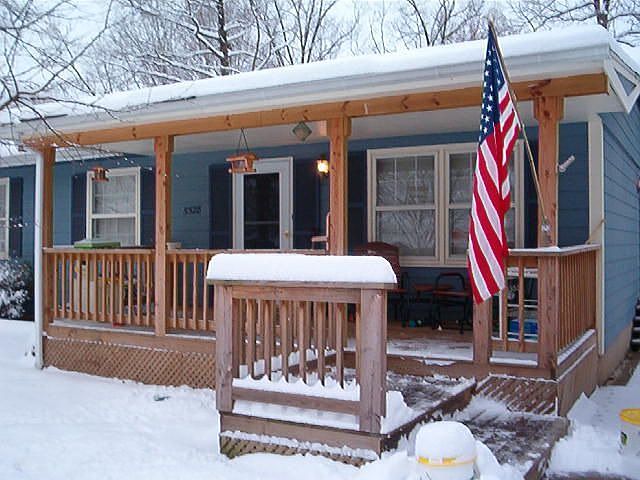 Front porch in snow