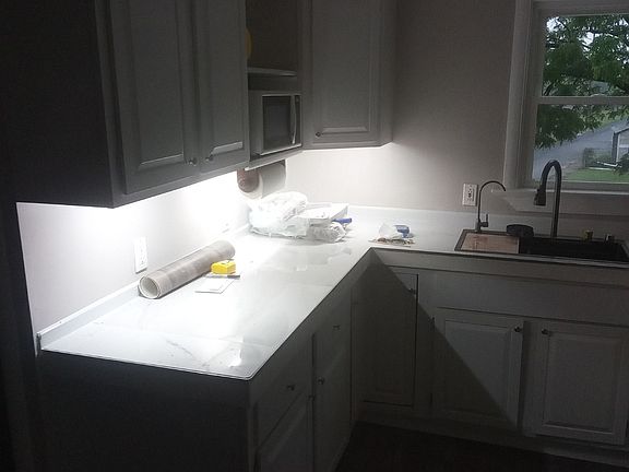kitchen at with counter light
