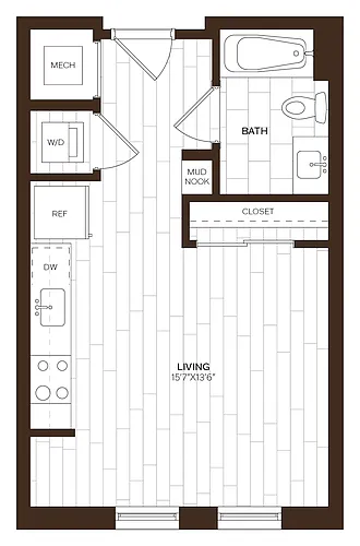 Floor plan Studio ADU-S1