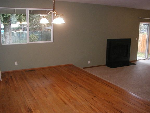 The dining area can easily fit a table of 10