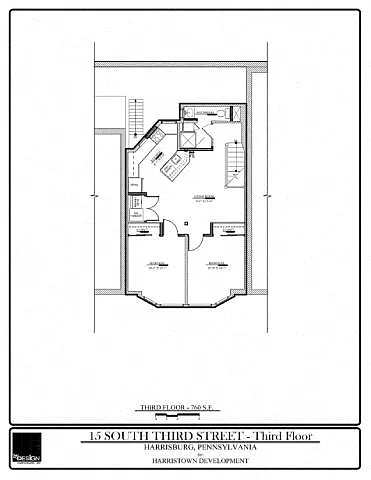 Floor plan SOMA II 15S- 301- 2 Bedroom - 1 Bathroom