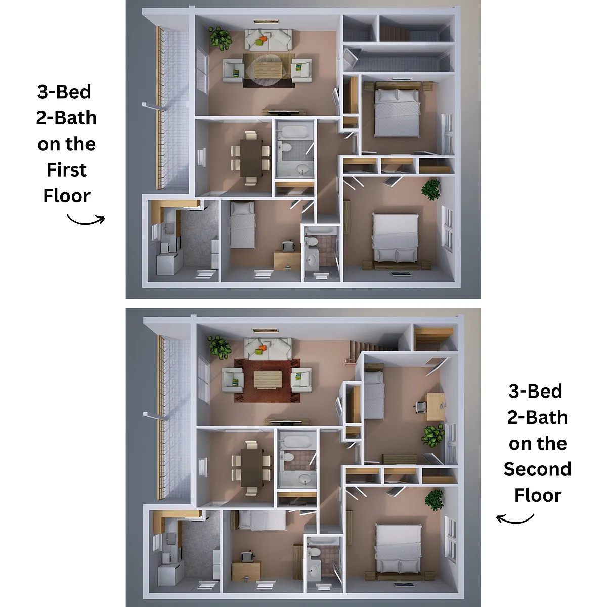 Floor plan 3-Bedroom Apartment
