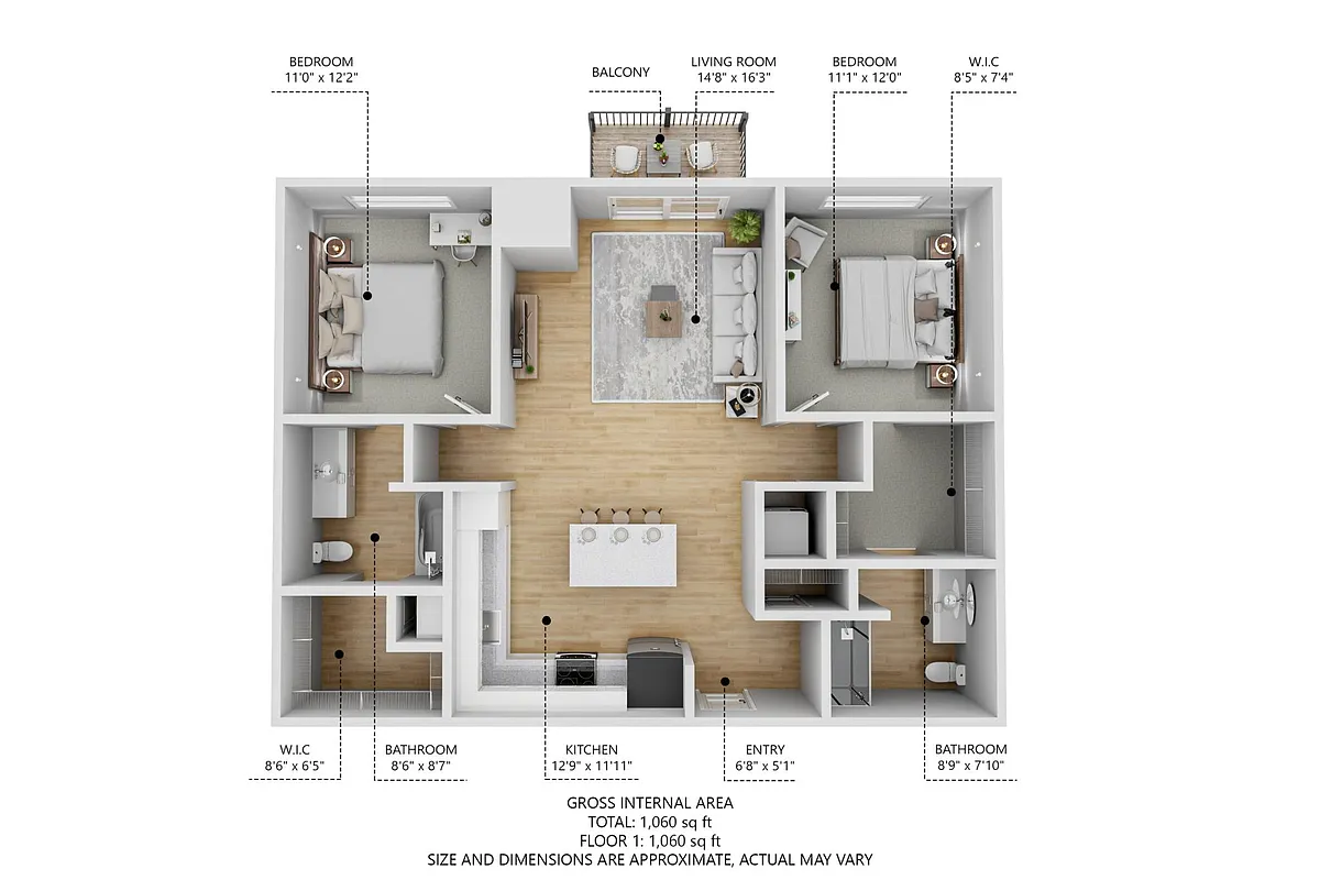 Floor plan Two Bedroom Type 4 DUO