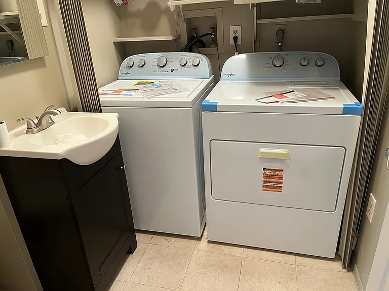Laundry room - New washer and dryer