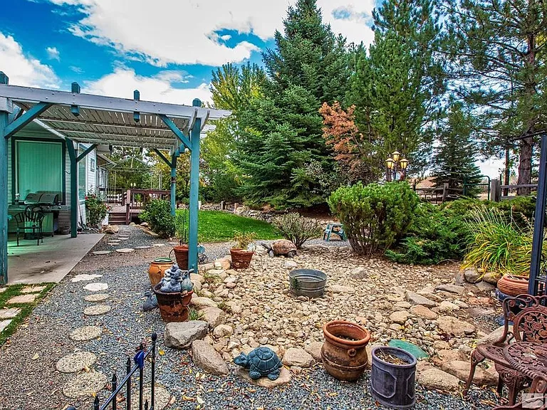 Back yard, patio with grill.