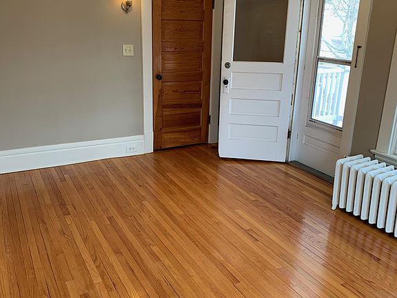 Living room and door to front deck