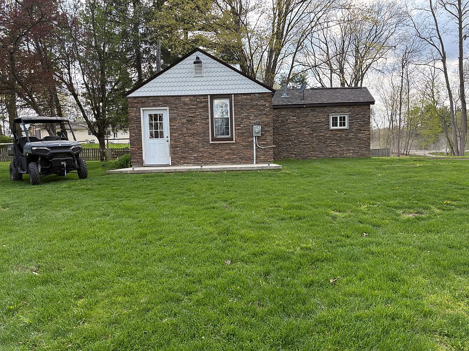 Front of house faces east. Sitting on the front deck is looking at the horse pastures.