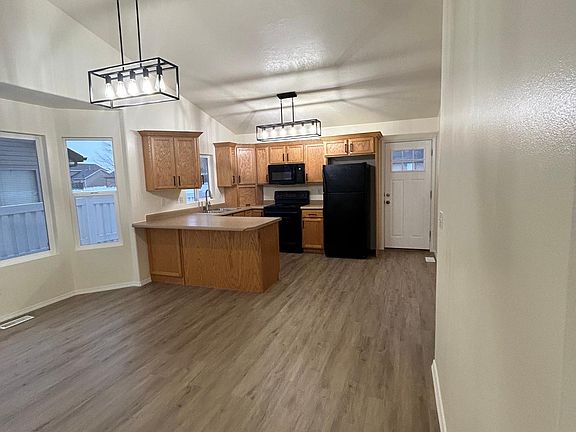 kitchen and dining, view from family room