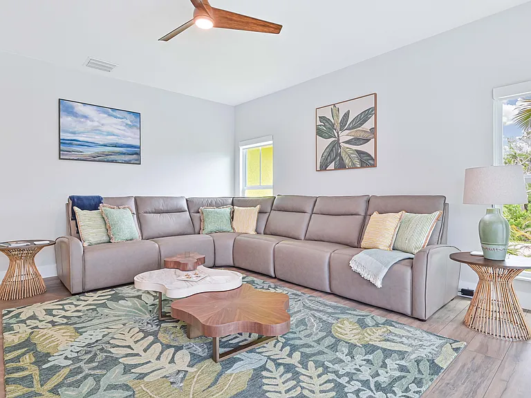 TV room with recliner couch