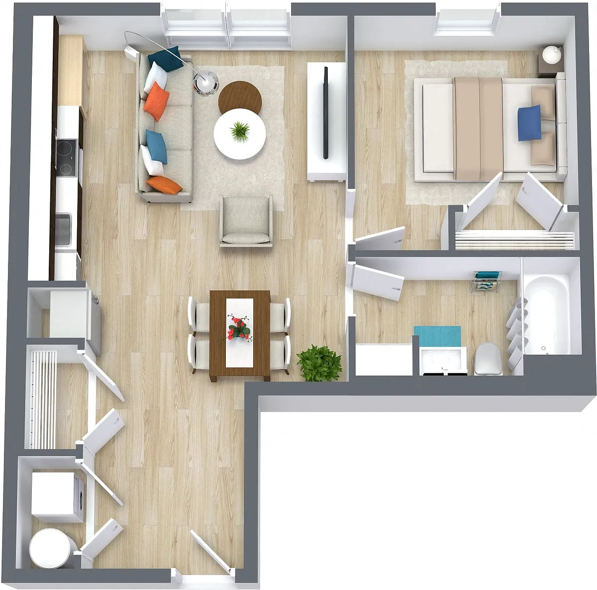 Floor plan One Bedroom One Bath