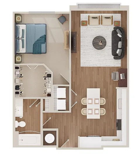 Floor plan 1B-D
