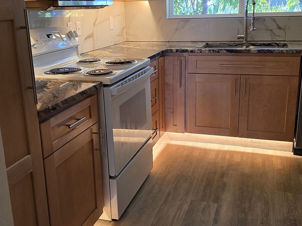 Kitchen from dining entry
