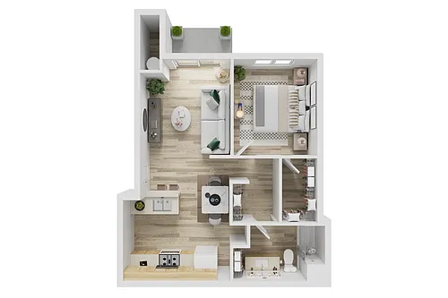 Floor plan 1 Bed 1 Bath
