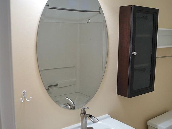 Bath with linen closet inside