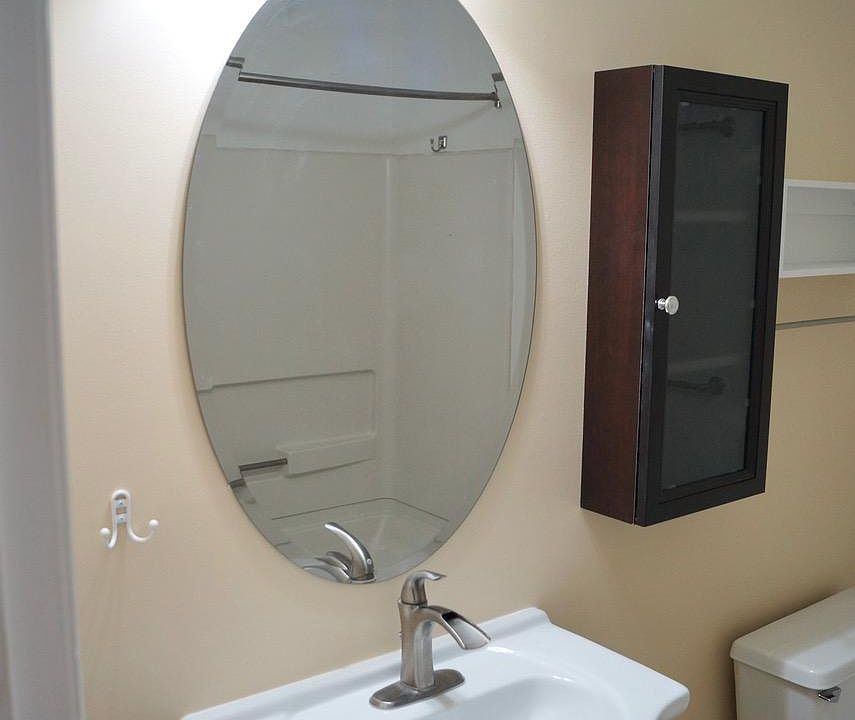 Bath with linen closet inside