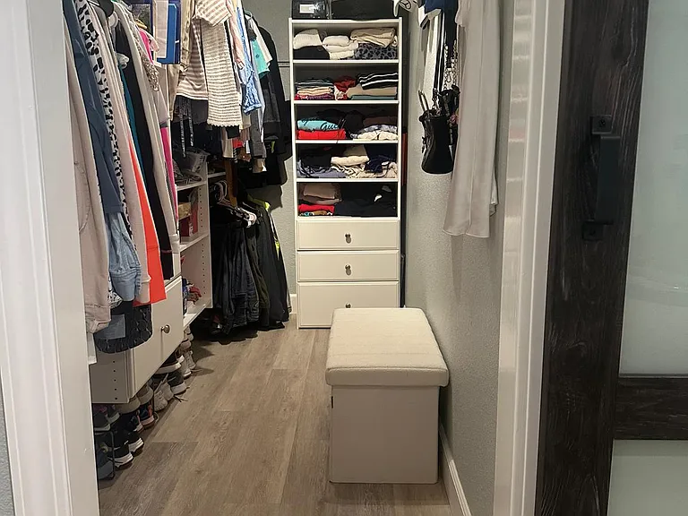 closet with many shelves
