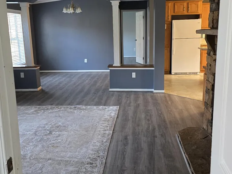 View of family/dining room from master bedroom