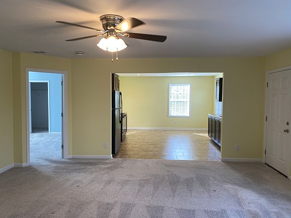 Family room looking into kitchen
