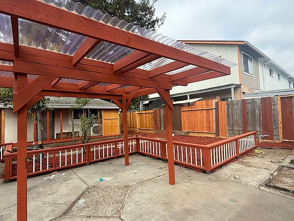 Backyard with new landscape