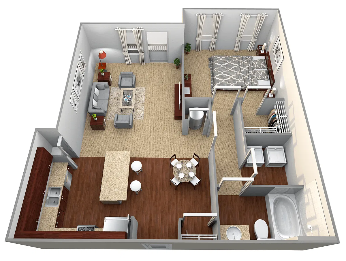 Floor plan A3 1 Bed/1 Bath