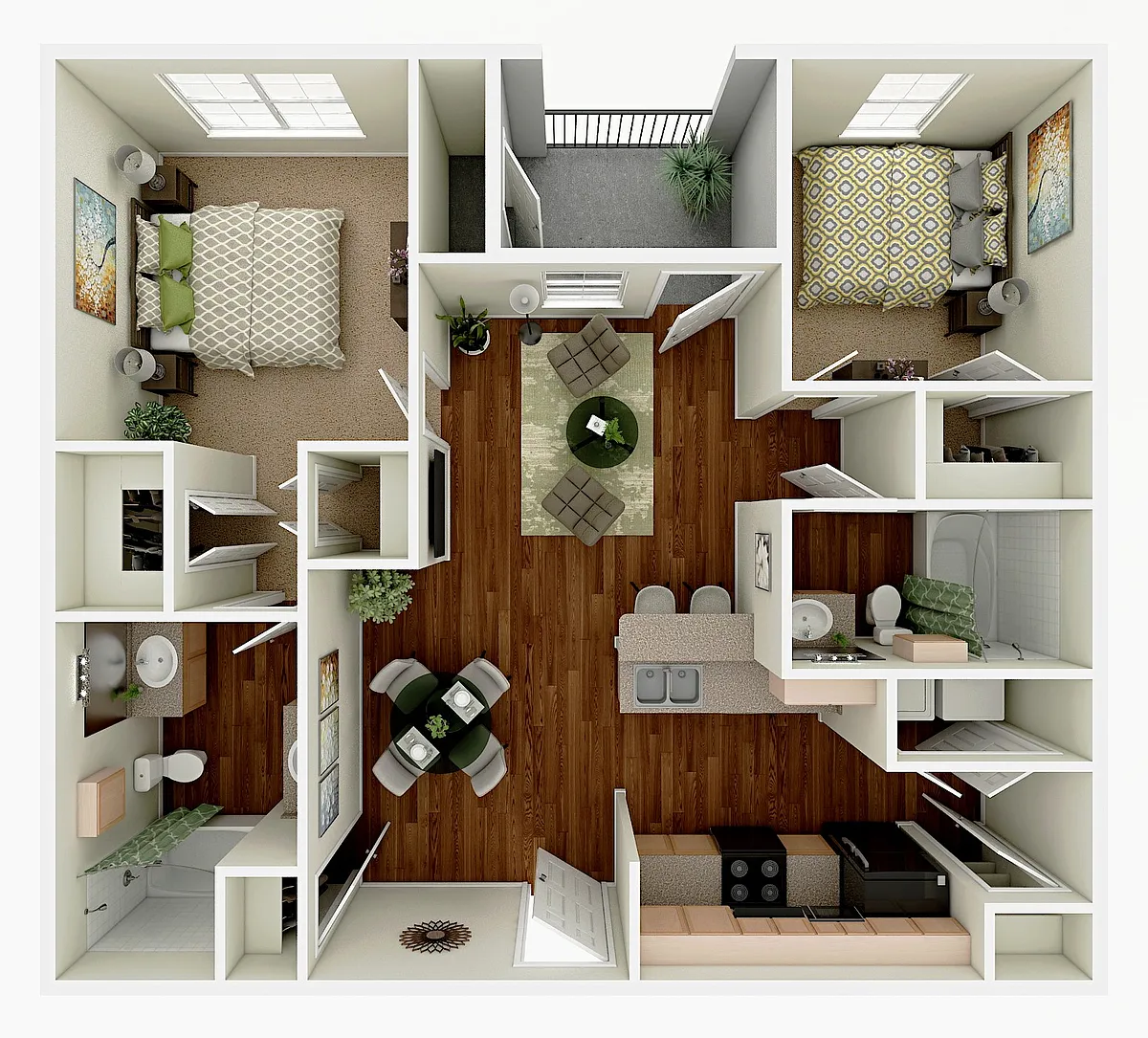 Floor plan 2 Bedroom 2 Bath