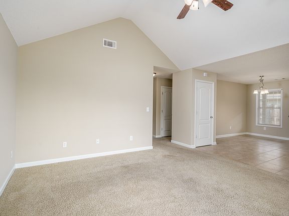 Living Room with Vaulted Ceiling