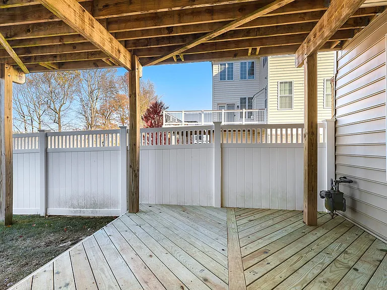 First level custom wood patio.