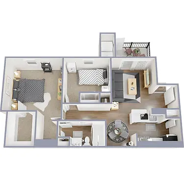 Floor plan 2 Bedroom 1 Bathroom