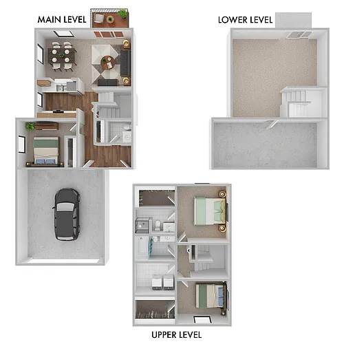 Floor plan Afton - 3 Level / 2 Car