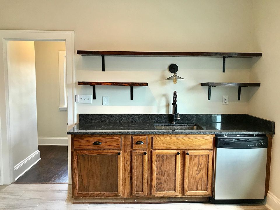 Kitchen - Open Shelves, Granite Countertop, & Dishwasher