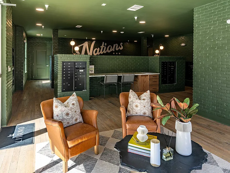 Mailroom and lounge.