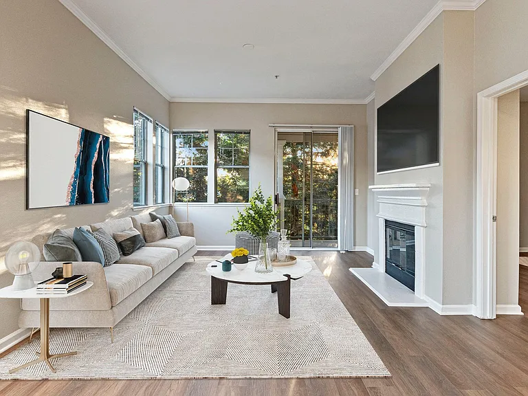 Select apartment homes feature fireplaces