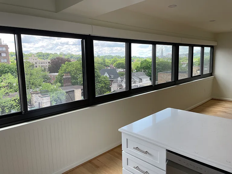 View from kitchen also showing power shade.