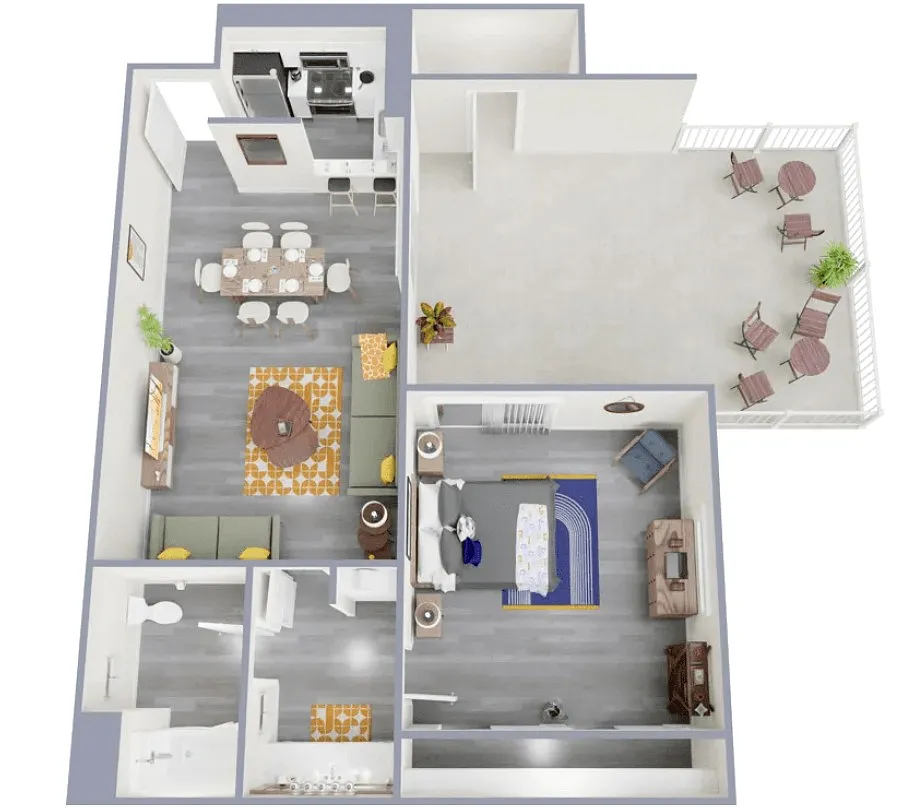 Floor plan 1x1 Diamond
