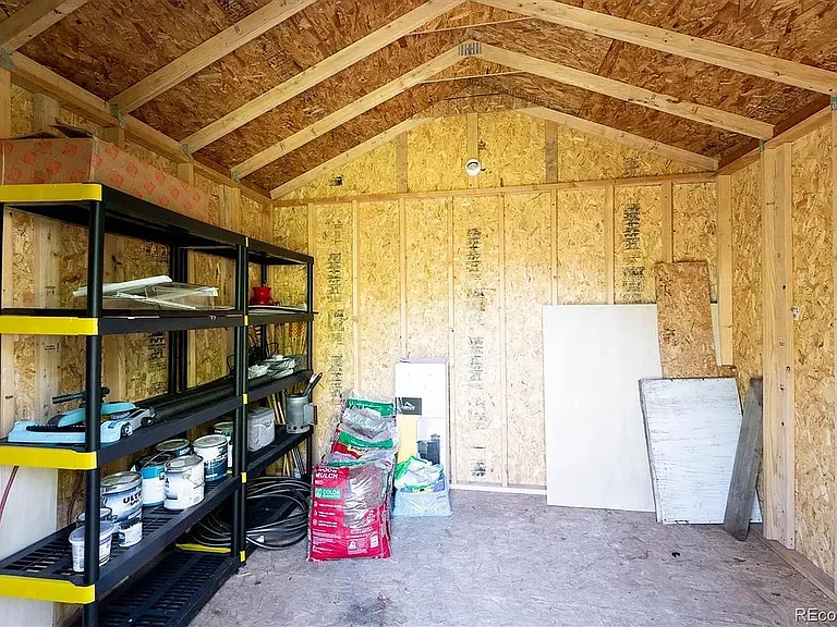 Inside shed