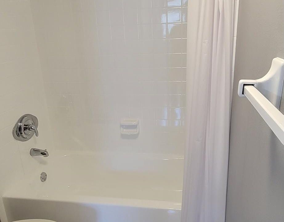 Hallway Bathroom with new sink cabinets counter,
