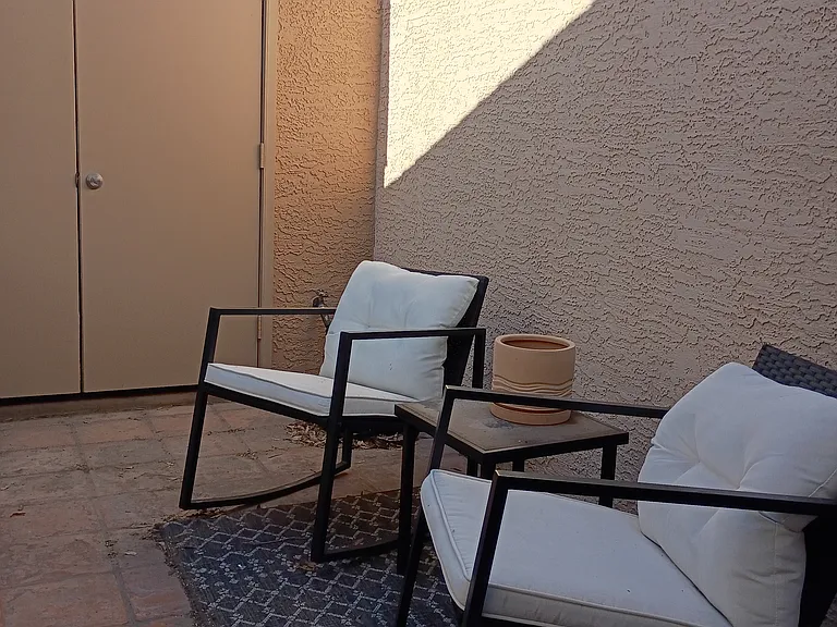 Patio and storage are