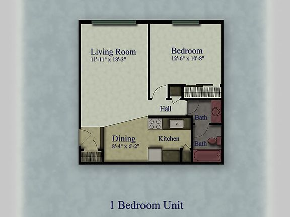 one bedroom floor plan