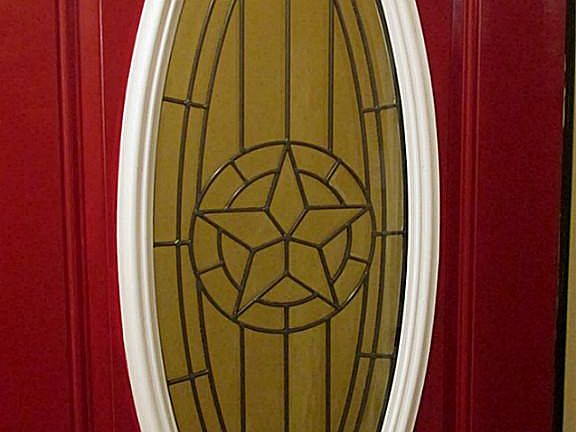 Gorgeous New Front Door With Leaded Glass Detailing!