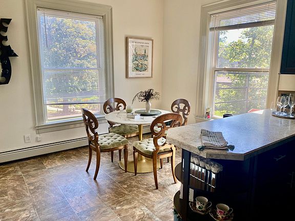 Enjoy dining in this bright eat-in kitchen.