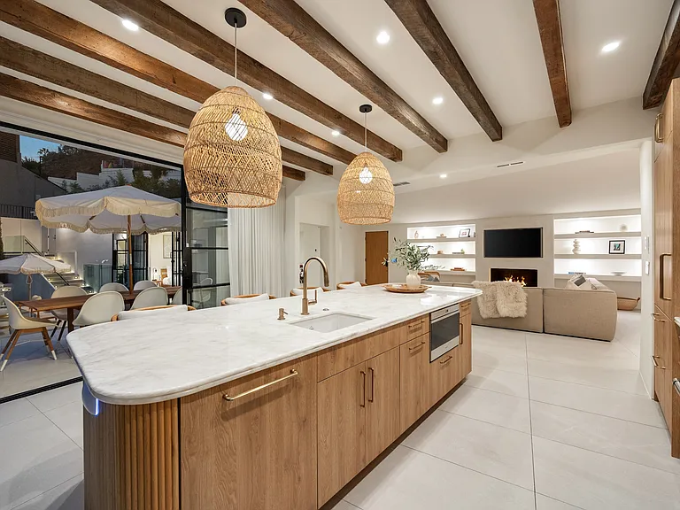 A chef's dream kitchen with high-end appliances and ample counter space.