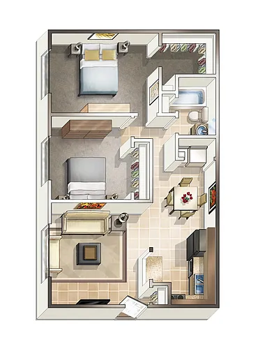 Floor plan Two Bedroom