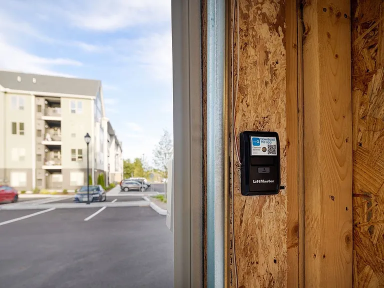 Detached rentable garages with smart features via app to control access including giving others access, alerts, and Amazon Prime delivery