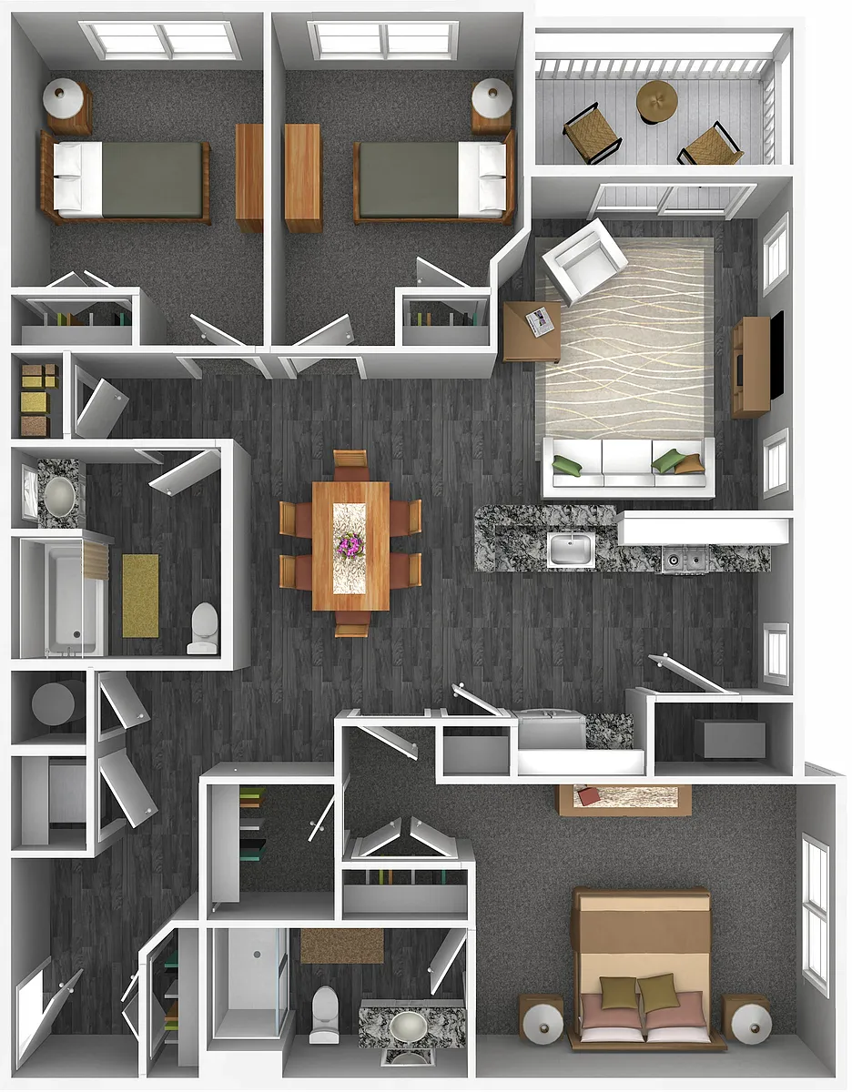 Floor plan 3 Bed - 2 Bath
