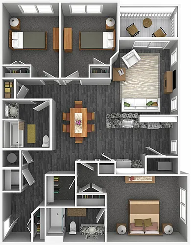 Floor plan 3 Bed - 2 Bath