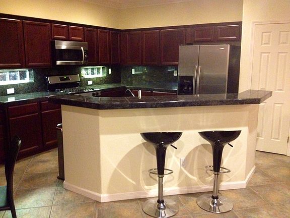Kitchen with stainless steel appliances