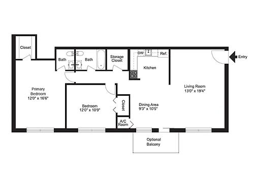 Floor plan Two Bedroom